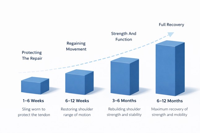 rotator cuff surgery recovery timeline after minimally invasive keyhole shoulder surgery